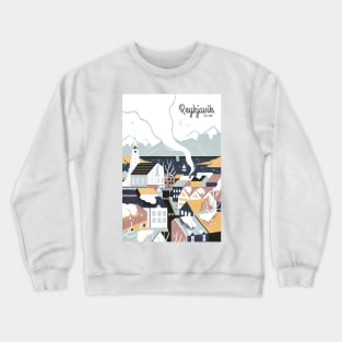 Reykjavik, Iceland, Travel poster Crewneck Sweatshirt